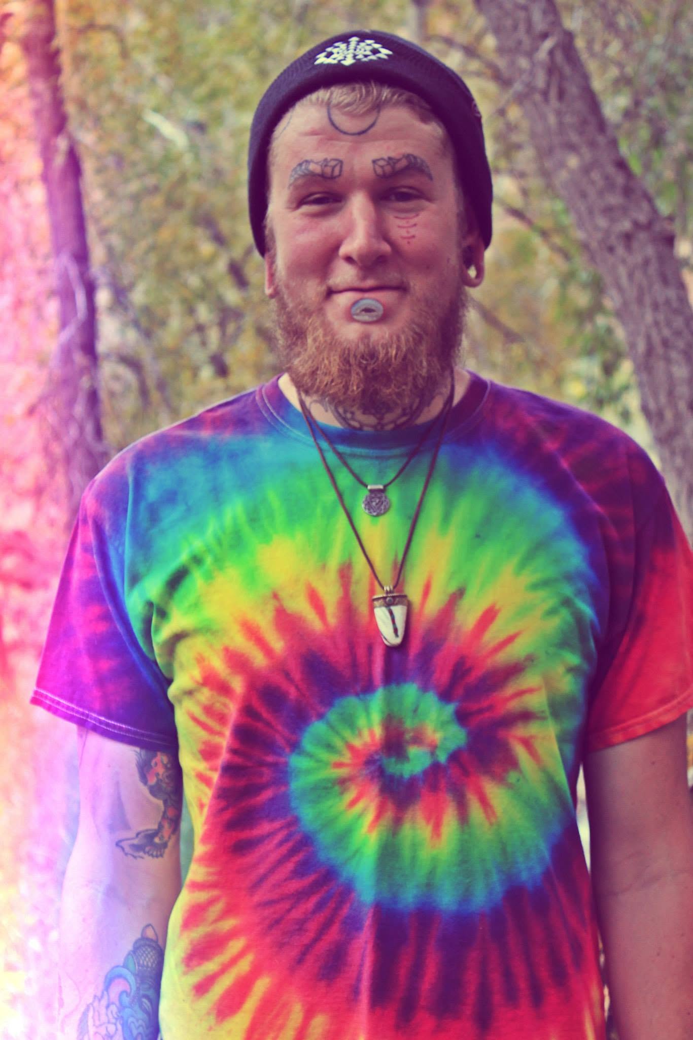 Colorful alternative portrait in the woods